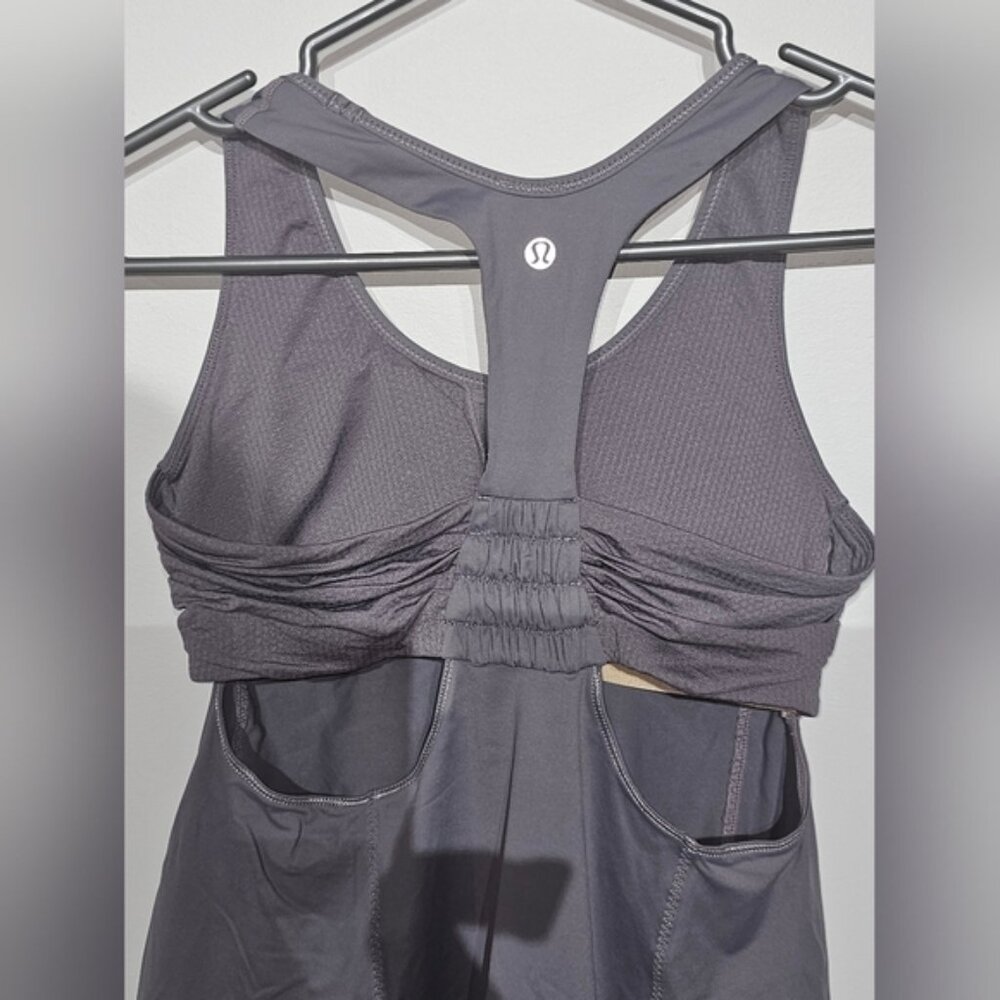 Lululemon Turbo Tank Racerback Cutout Yoga Grey Gray 6 - Picture 6 of 6